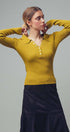 Urban Daizy Classic Fitted Ribbed Knit Polo Sweater Brown Knit Sweater - Women's (UDZ-KN-00657) – alternate view 19