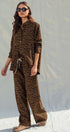Urban Daizy Leopard Print Set–Oversized Button-Up Shirt & Relaxed Pants Leopard Lounge Set - Women's (UDZ-AC-00201) – alternate view 9