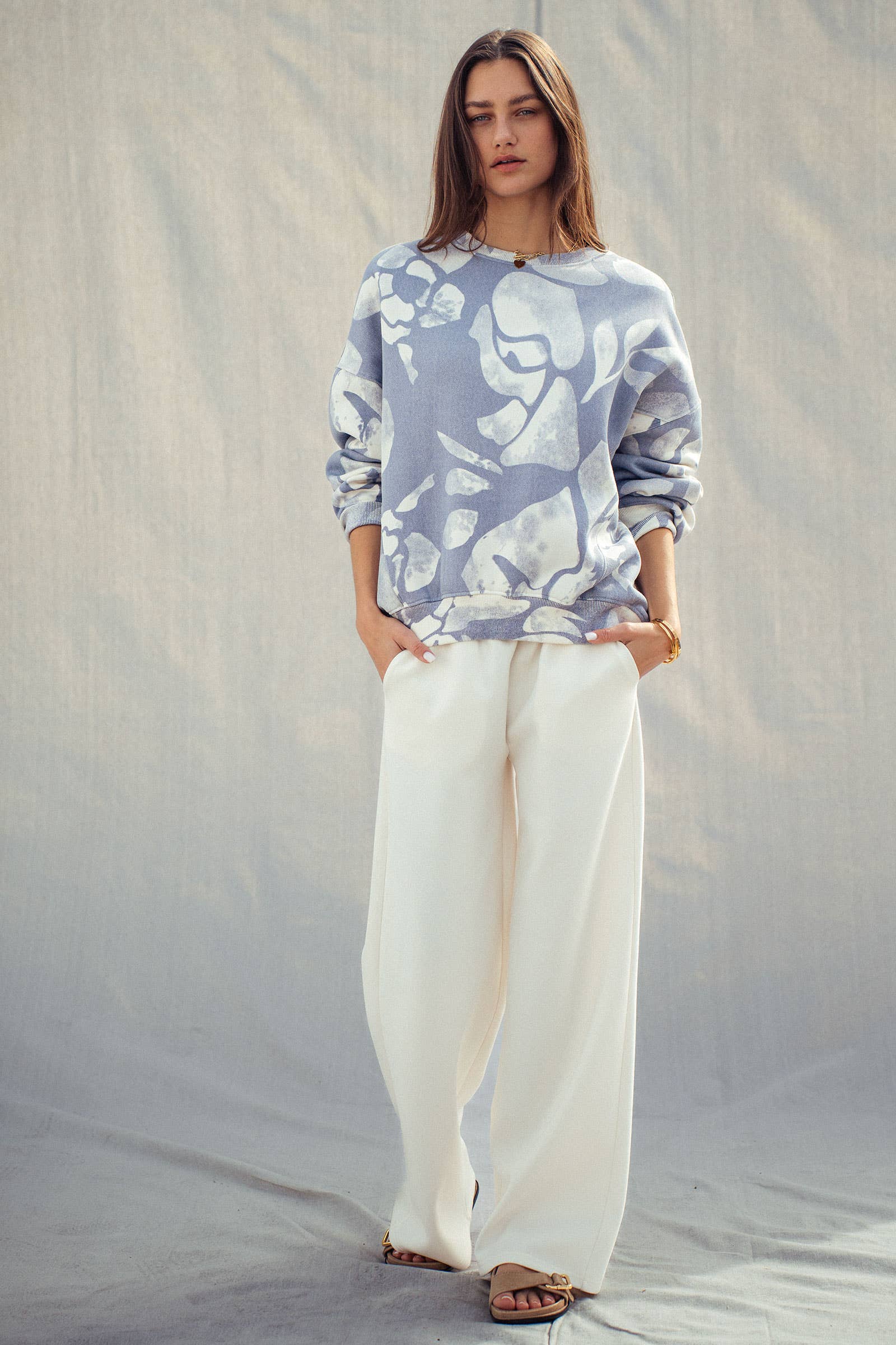 Abstract Cloud Dye Oversized Sweatshirt