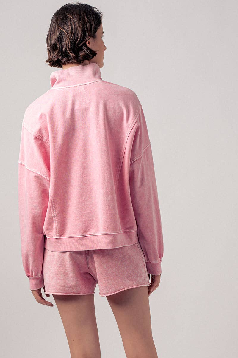 Vintage Wash Snap-Front Sweatshirt