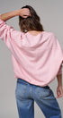 Oversized Graphic Sweatshirt Pigment Wash Cotton Crewneck in PINK CLAY - Women's Sweatshirts & Hoodies | Urban Daizy