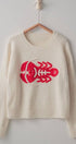 Urban Daizy Embroidered Red Lobster Nautical Statement Sweater Ivory Knit Sweater - Women's (UDZ-KN-00600)