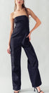 Urban Daizy Strapless Wide Leg Cargo Pocket Artisanal Jumpsuit Moss Jumpsuit - Women's (UDZ-JR-00002) – alternate view 15