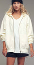 Urban Daizy Oversized Ribbed Dolman Sleeve Hoodie Cream Hoodie - Women's (UDZ-KN-00313) – alternate view 2