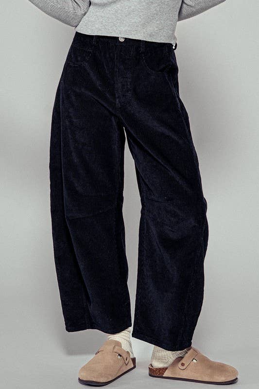Urban Daizy Inseam Stitch Detail Corduroy Barrel Jeans Brown Pants - Women's (UDZ-PT-00313) – alternate view 4