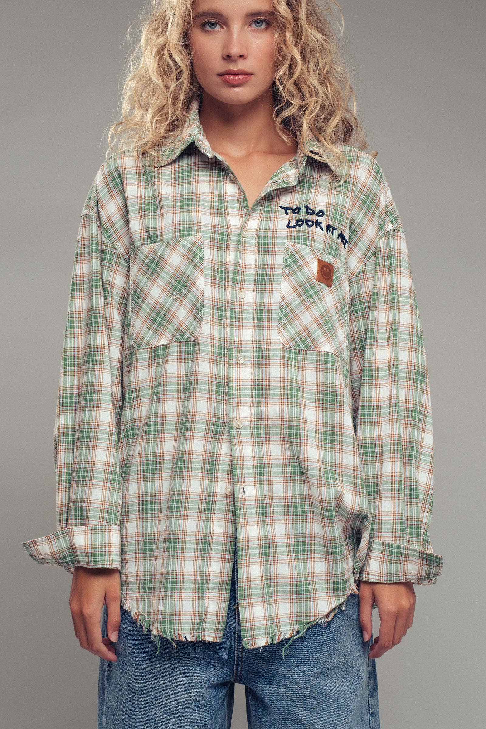 "TO DO LOOK AT ART" Embroidered Boho Top