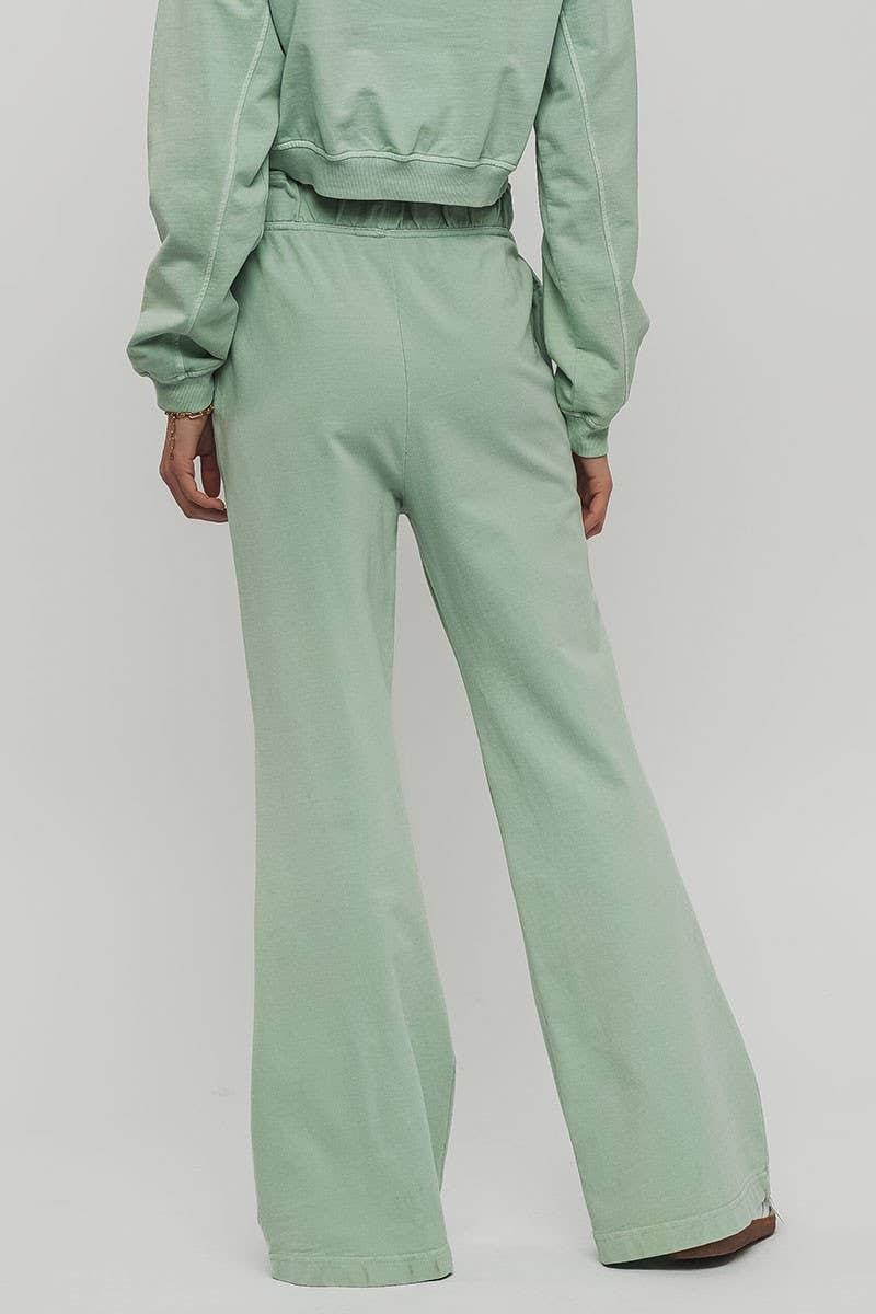 Urban Daizy Mineral Wash Wide Leg Elastic Waist Casual Sweatpants Cream Lounge Sweatpants Joggers - Women's…