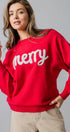 Urban Daizy Merry Embroidered Crewneck Sweater Ivory Knit Sweater - Women's (UDZ-KN-00488) – alternate view 14