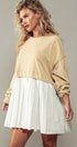 Urban Daizy Pleated Skirt Layered Statement Sweater Dress Rust Dress - Women's (UDZ-DR-00306) – alternate view 7