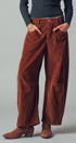 Urban Daizy Inseam Stitch Detail Corduroy Barrel Jeans Brown Pants - Women's (UDZ-PT-00313)