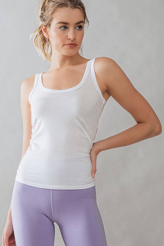 Urban Daizy Scoop Neck Ribbed Sleeveless Tank Top Green-Khaki Tank Top - Women's (UDZ-TP-00277) – alternate view 12