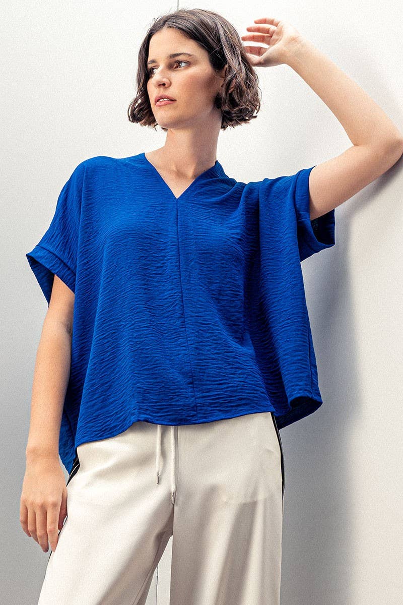 Urban Daizy Breezy Airflow V-Neck Top-FW Ivory Blouse - Women's (UDZ-TP-00270) – alternate view 7