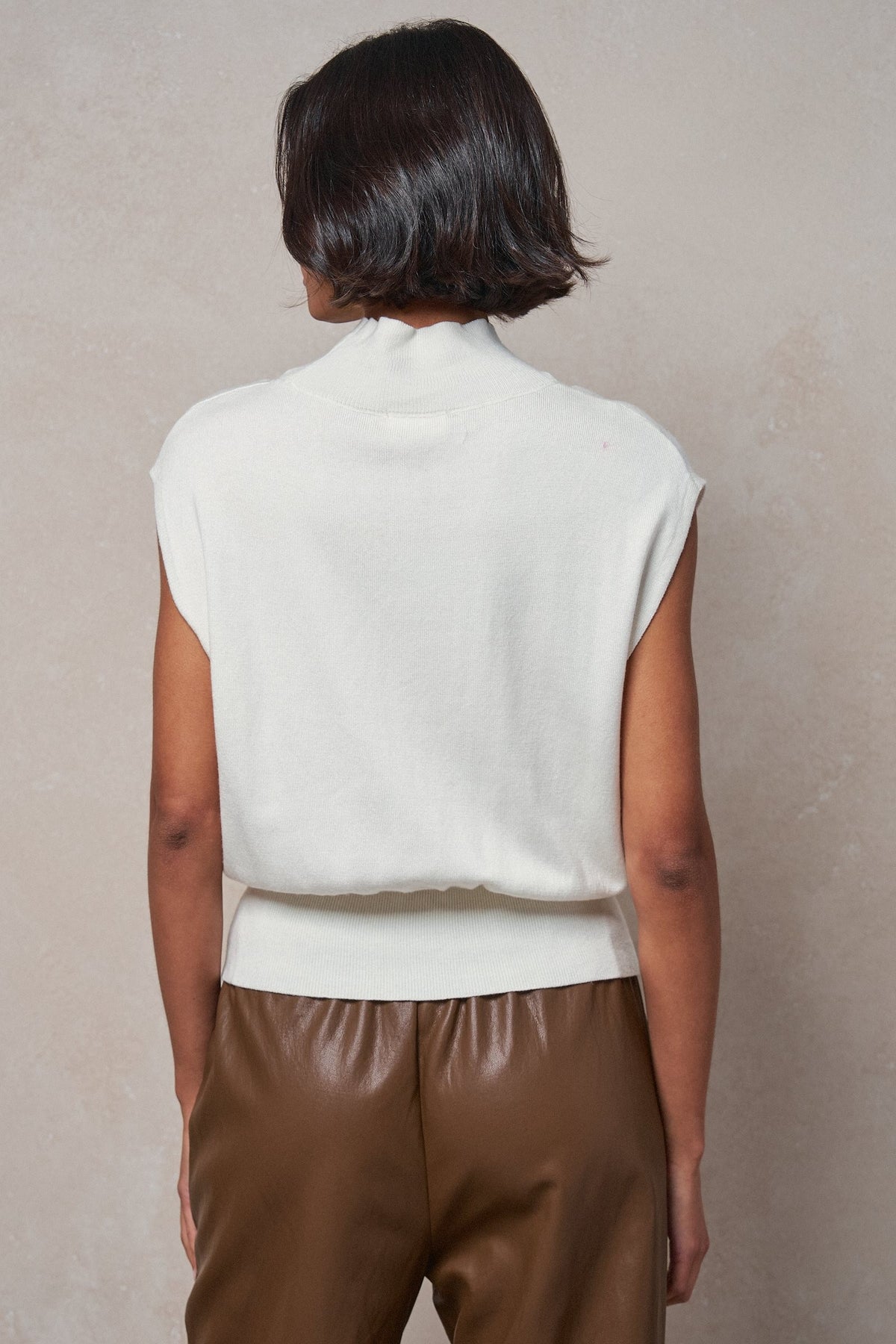 Uptown Mockneck Blouson Top in IVORY - Women's Sweaters | Urban Daizy