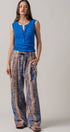 Urban Daizy Striped Textured Cotton Wide Leg Pants Blue-Multi Pants - Women's (UDZ-PT-00478) – alternate view 8