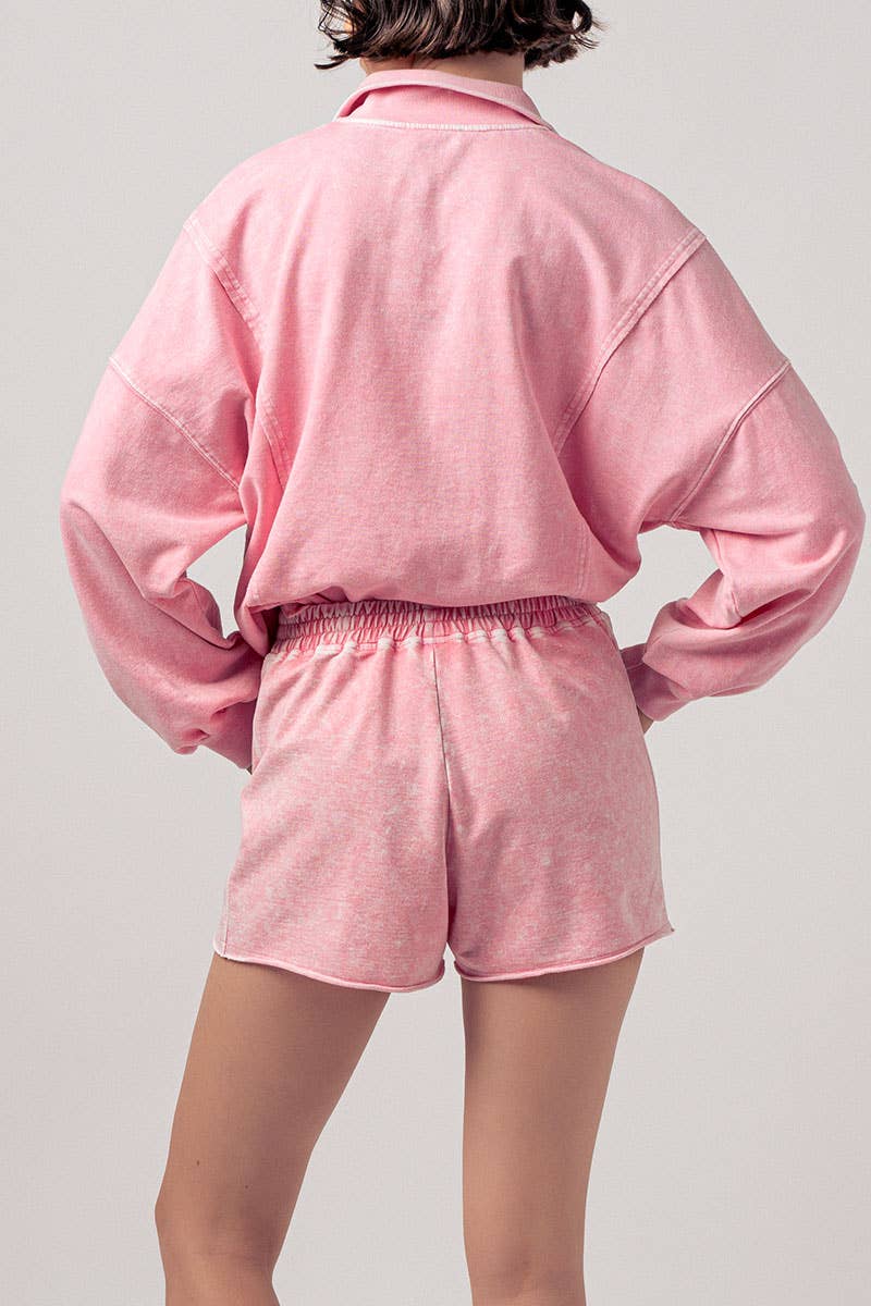 Vintage Wash Snap-Front Sweatshirt