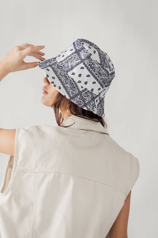 Urban Daizy Paisley Print Spring Fashion Bucket Hat Black Bucket Hat - Women's (UDZ-AC-00049) – alternate view 11