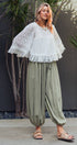 Urban Daizy Crinkle Balloon Pants Drawstring Olive Pants - Women's (UDZ-PT-00476) – alternate view 14