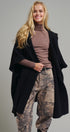 Oversized Wide Collar Open Front Poncho Cardigan in BLACK - Women's Cardigans & Shrugs | Urban Daizy