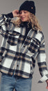 Urban Daizy Plaid Button-Down Jacket Black Shirt Jacket Shacket - Women's (UDZ-OT-00051) – alternate view 9