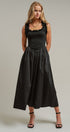 Soft Ruffle Bodice Midi Dress in BLACK - Women's Dresses | Urban Daizy