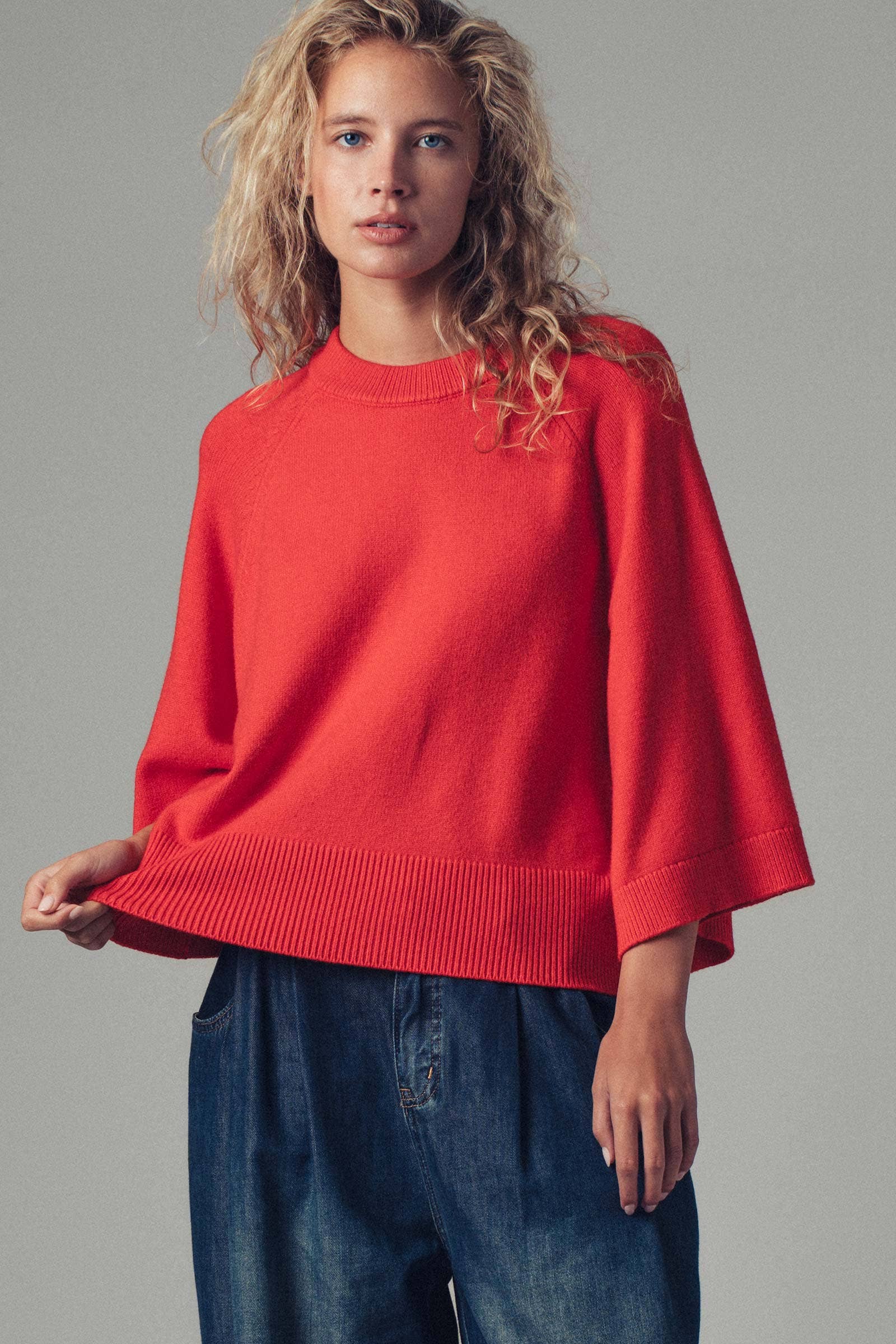 Urban Daizy Batwing Sleeve Sweater Top Black Knit Sweater - Women's (UDZ-KN-00652) – alternate view 5