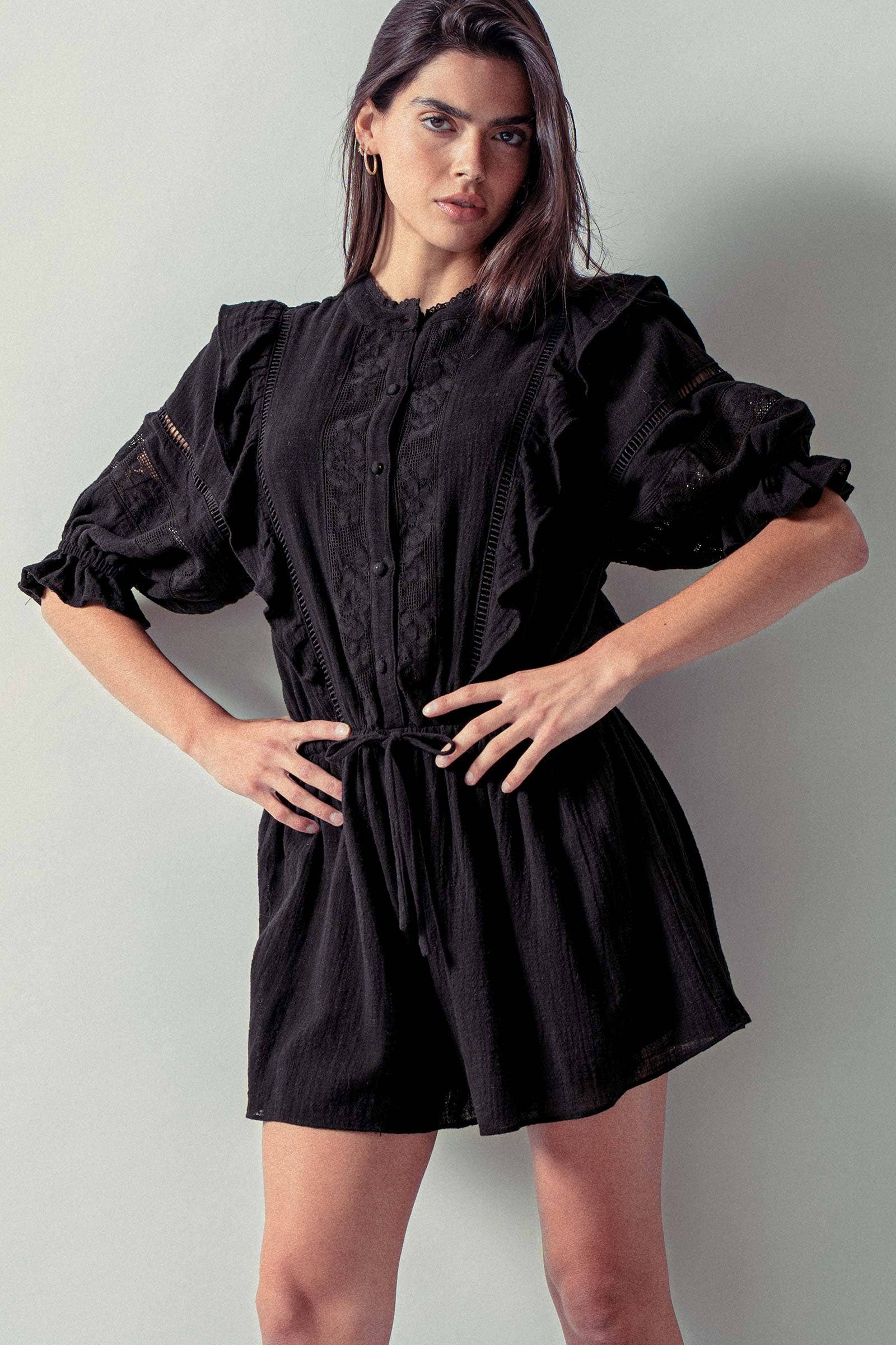 Romantic Lace Ruffle Boho Romper