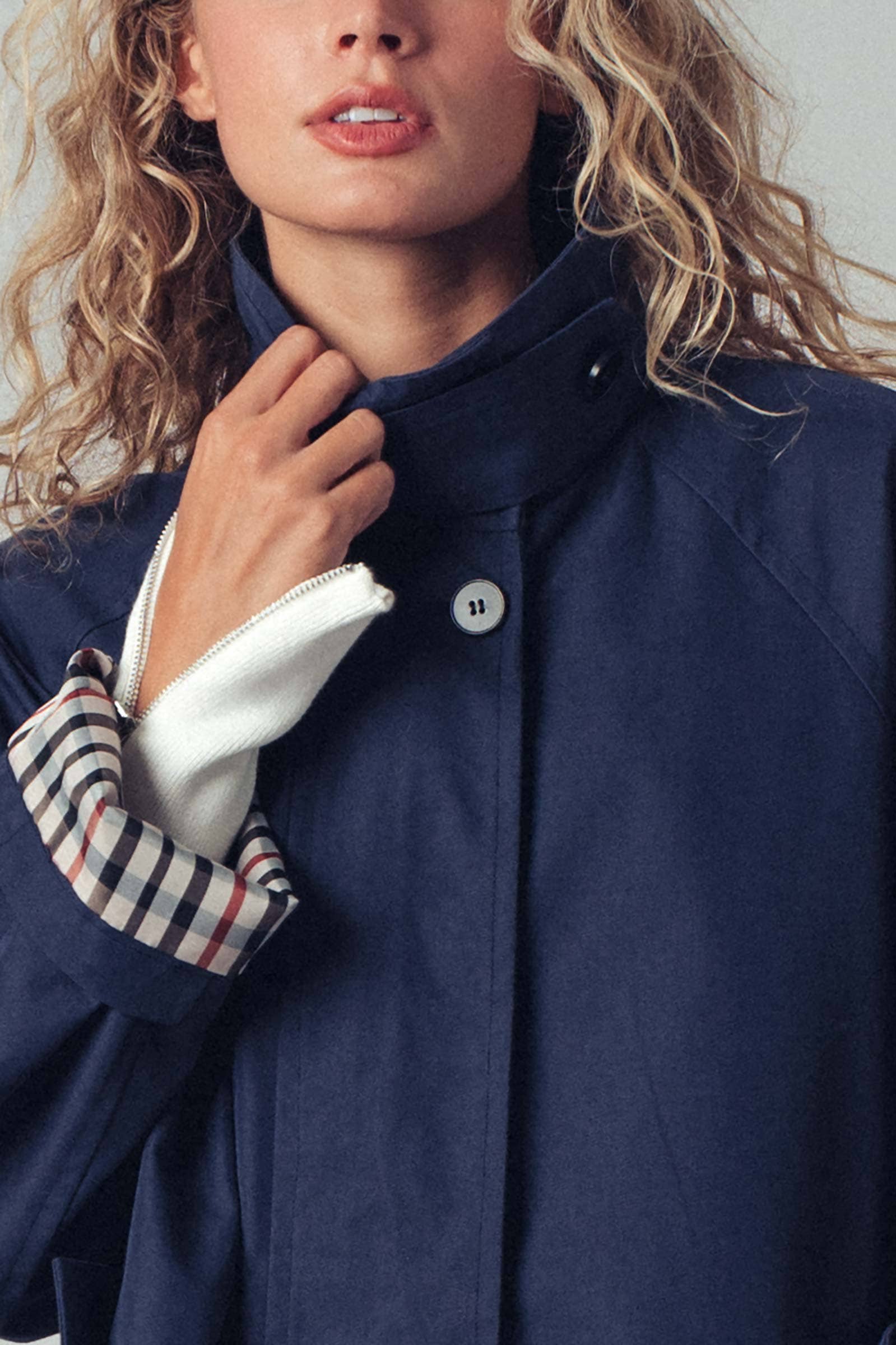 Urban Daizy Modern A-Line Trench Jacket Navy Jacket - Women's (UDZ-TP-00812) – alternate view 9