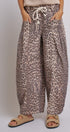 Vintage Wash Leopard Print Barrel Pants