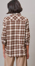 Buffalo Plaid Cropped Flannel Button Down Shirt