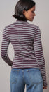 Contrast Seam Turtleneck Knit Top
