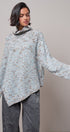 Chunky Knit Mock Neck Oversized Poncho Sweater in BLUE - Women's Sweaters | Urban Daizy