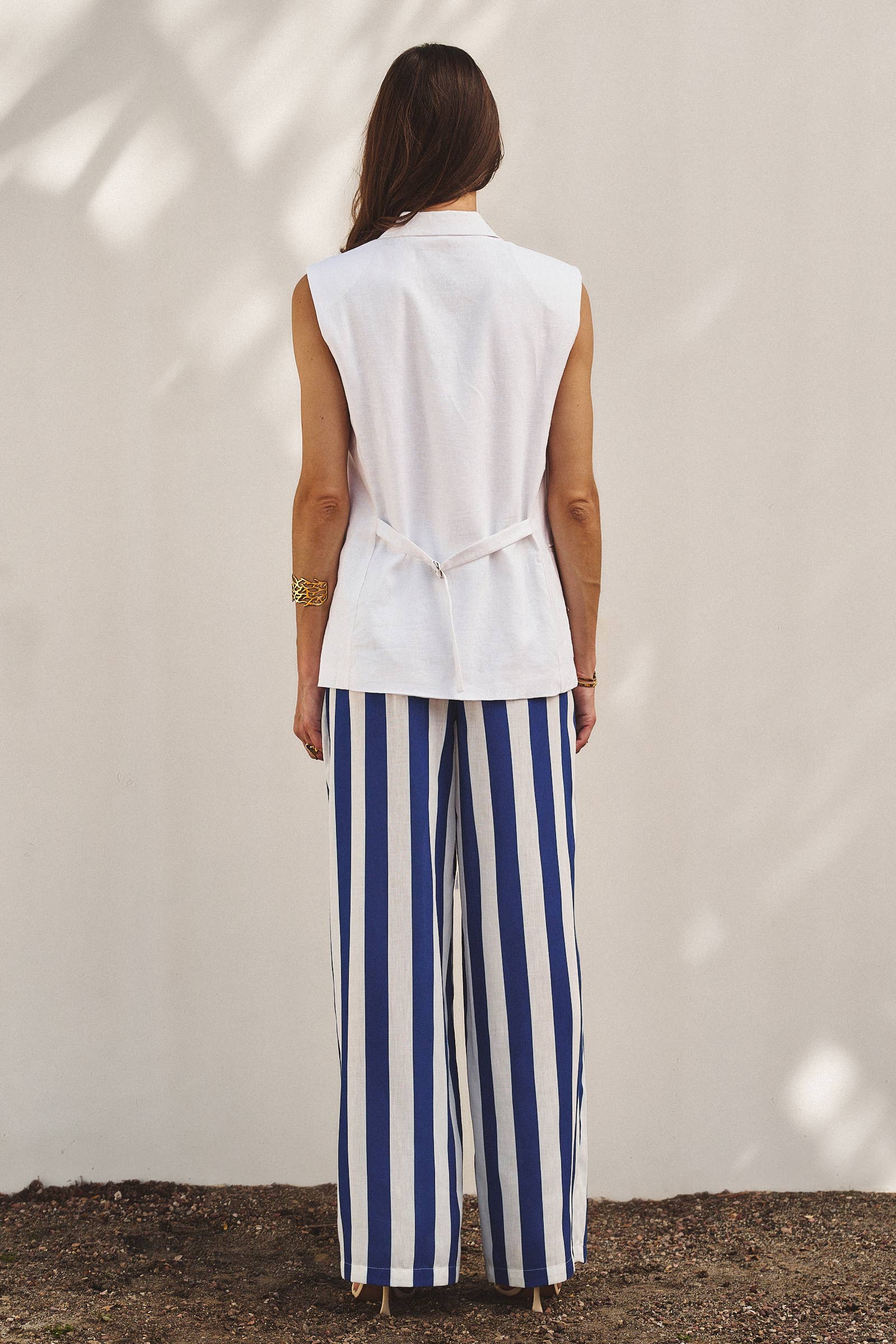 Breezy Linen-Blend Striped Wide-Leg Pants