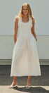 Soft Ruffle Bodice Midi Dress in WHITE - Women's Dresses | Urban Daizy