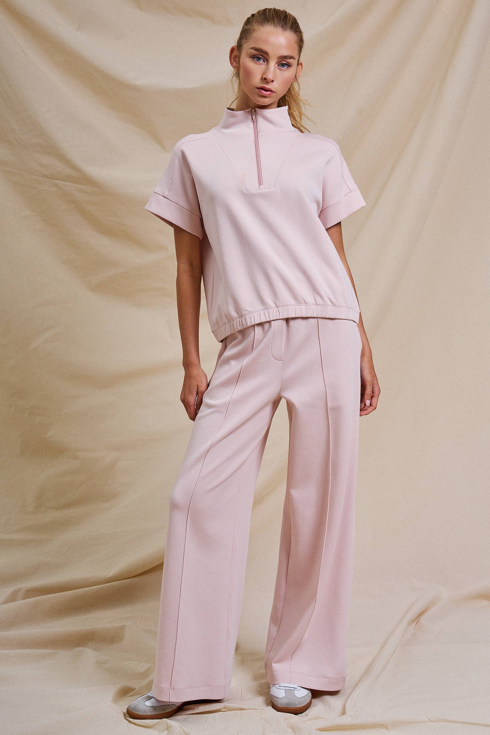 Seamed Front Wide Leg Lounge Pants