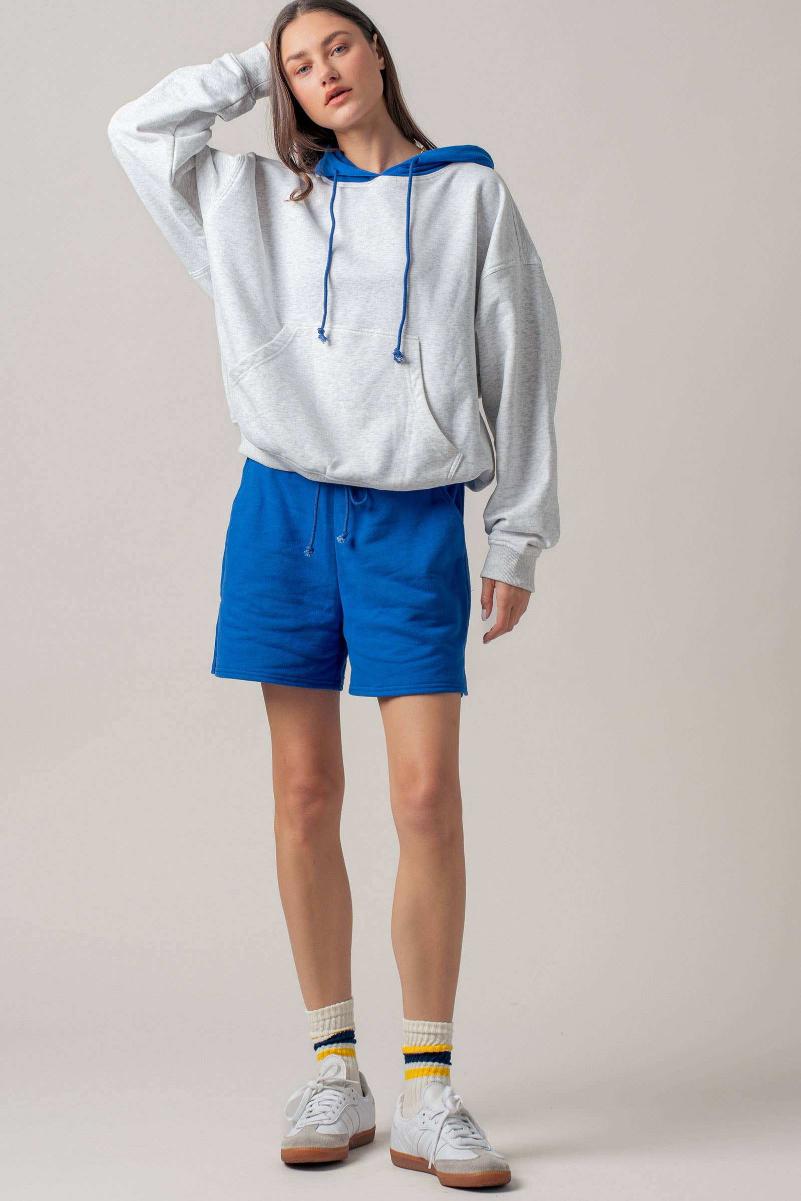 Urban Daizy Drawstring Sweat Shorts Side Slit Pink Shorts - Women's (UDZ-PT-00483) – alternate view 32