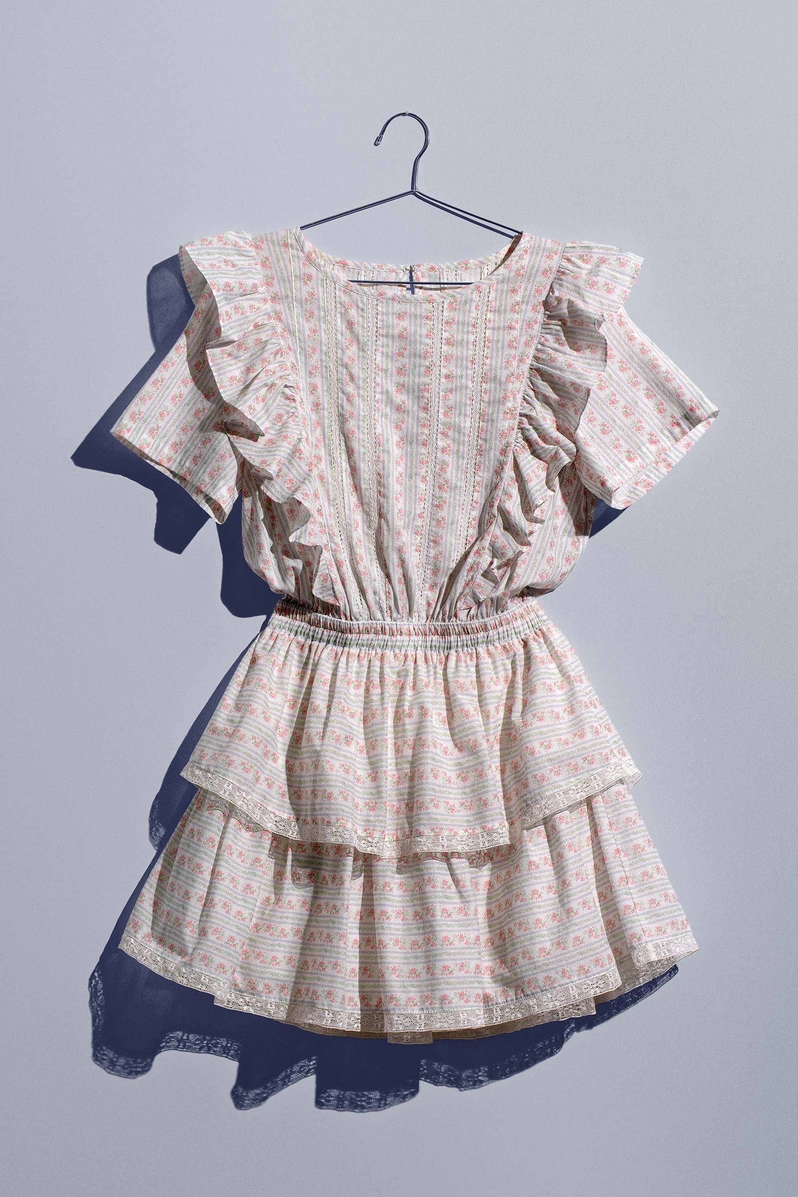 Ruffled Charm Tiered Floral Mini Dress