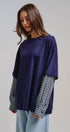 Urban Daizy Oversized Faux Layered Mixed Media Shirt Red Tunic - Women's (UDTP1445-Red) – alternate view 12