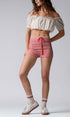 Urban Daizy Gingham Scallop Trim Shorts Brown Shorts - Women's (UDZ-PT-00474) – alternate view 21