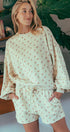 Urban Daizy Floral Balloon Sleeve Sweatshirt and Shorts Set Creamy-Beige Lounge Set - Women's (UDZ-AC-00210) – alternate view 4