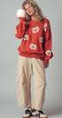 Urban Daizy Pumpkin Patch Balloon Sleeve Sweater Rust Knit Sweater - Women's (UDZ-TP-00814) – alternate view 22
