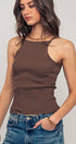 Urban Daizy Ribbed Knit Halter Spaghetti Strap Tank Top Black Tank Top - Women's (UDZ-TP-00490) – alternate view 20