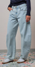 Light Wash Curved Barrel Leg Wide Jeans in LT BLUE - Women's Casual Pants | Urban Daizy