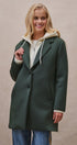 Scuba Topcoat with Detachable Hoodie in OLIVE - Women's Coats | Urban Daizy