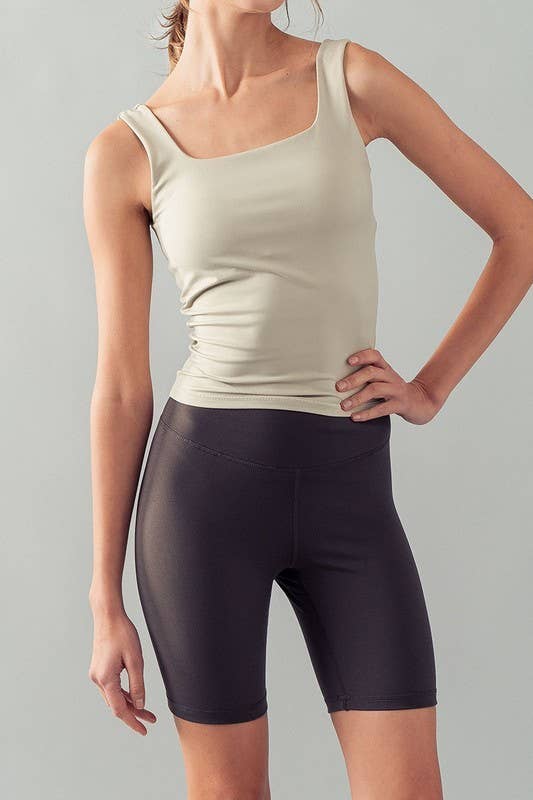 Urban Daizy High-Waisted Compression Bike Shorts Black Athletic Shorts - Women's (UDZ-PT-00163) – alternate view 9