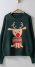Urban Daizy Rudolph Reindeer Knit Crewneck Sweater Grey Knit Sweater - Women's (UDZ-KN-00538) – alternate view 11