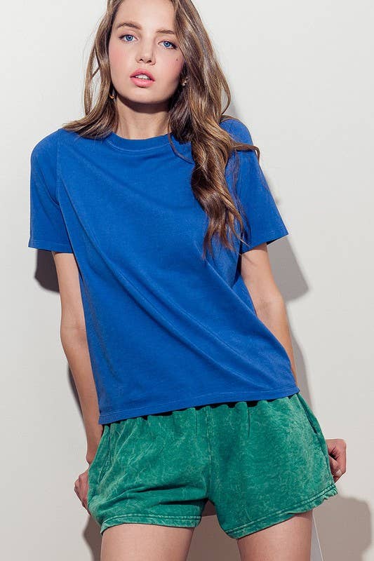 Urban Daizy Bray Classic Fit Crew Neck Tee Powered-Blue T-Shirt - Women's (UDZ-TP-00561) – alternate view 3