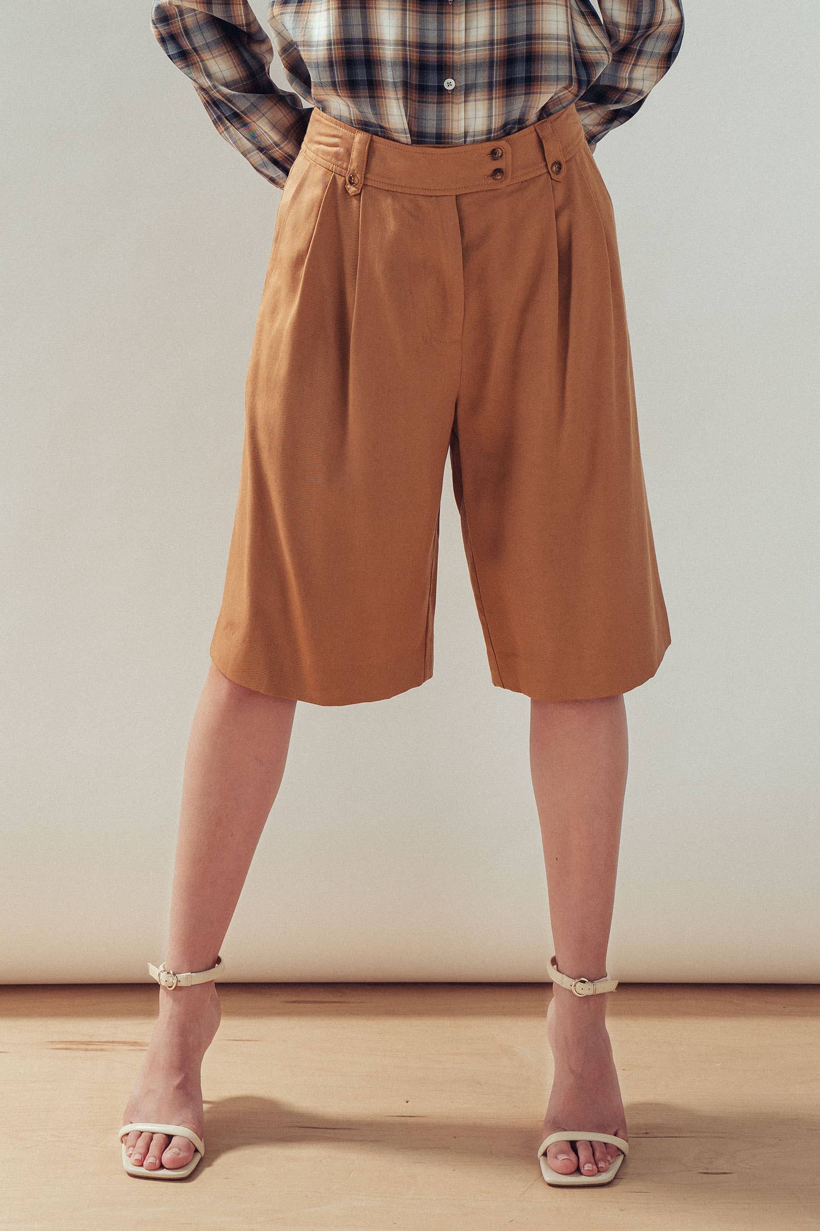 Pleated Wide Leg Lyocell Culottes