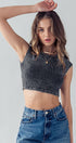 Urban Daizy Ribbed Knit Crop Short Sleeve Fitted Casual Spring Top Blue Knit Top - Women's (UDZ-TP-00081) – alternate view 24