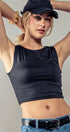 Urban Daizy Scoop Neck Fitted Cropped Summer Tank Top Black Tank Top - Women's (UDZ-TP-00579)