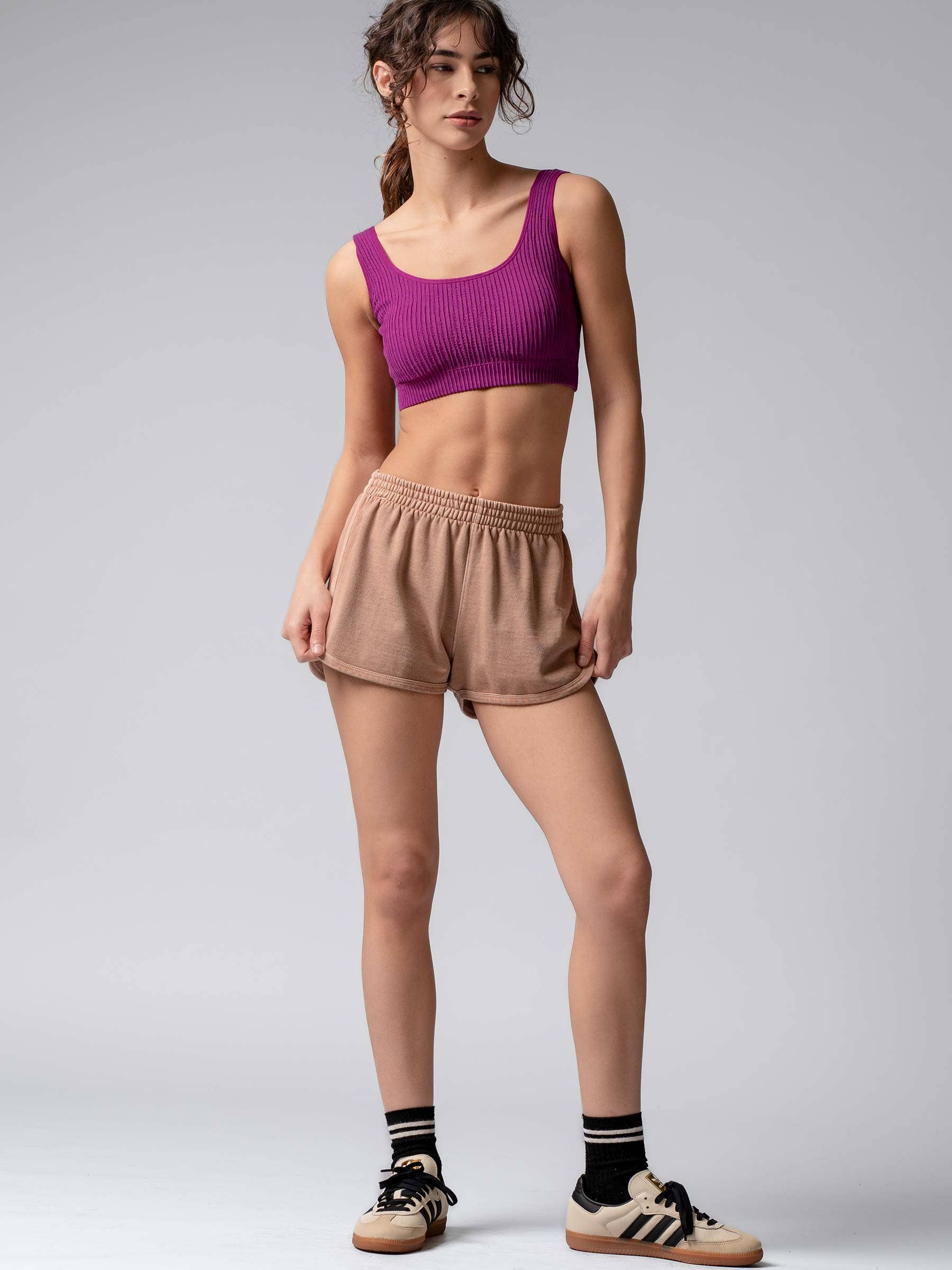 Urban Daizy Ribbed Seamless Bralette Crop Tank Top Black Tank Top - Women's (UDZ-TP-00180) – alternate view 7